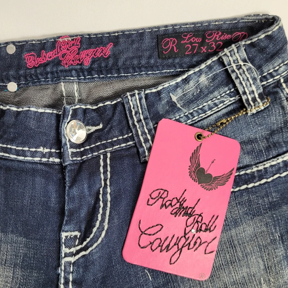Nwt Rock And Roll Cowgirl Low Rise Bootcut Jeans Size 27 × 32